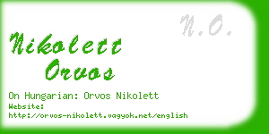 nikolett orvos business card